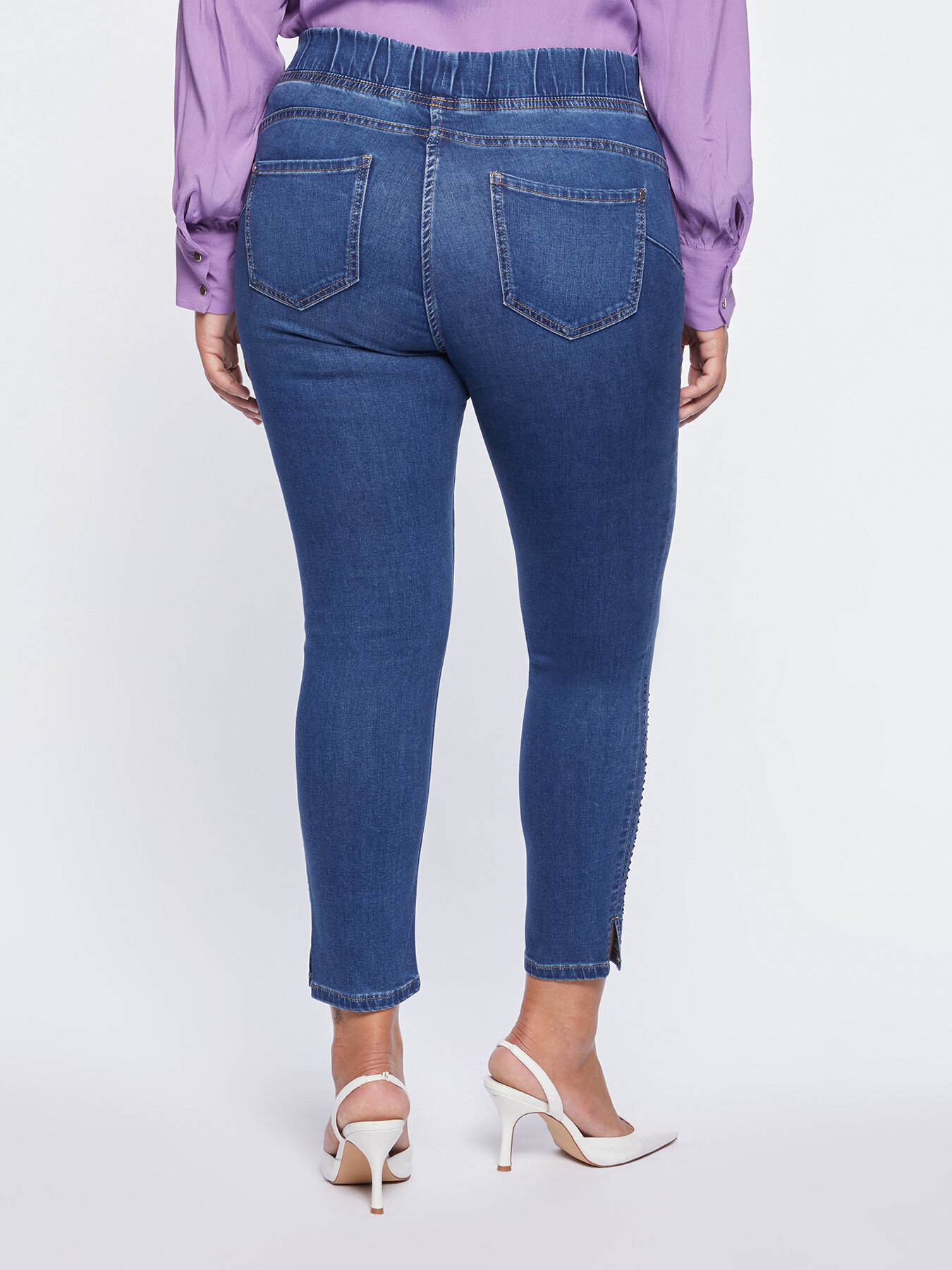 Jegging Diamante avec strass dans le bas image number 1