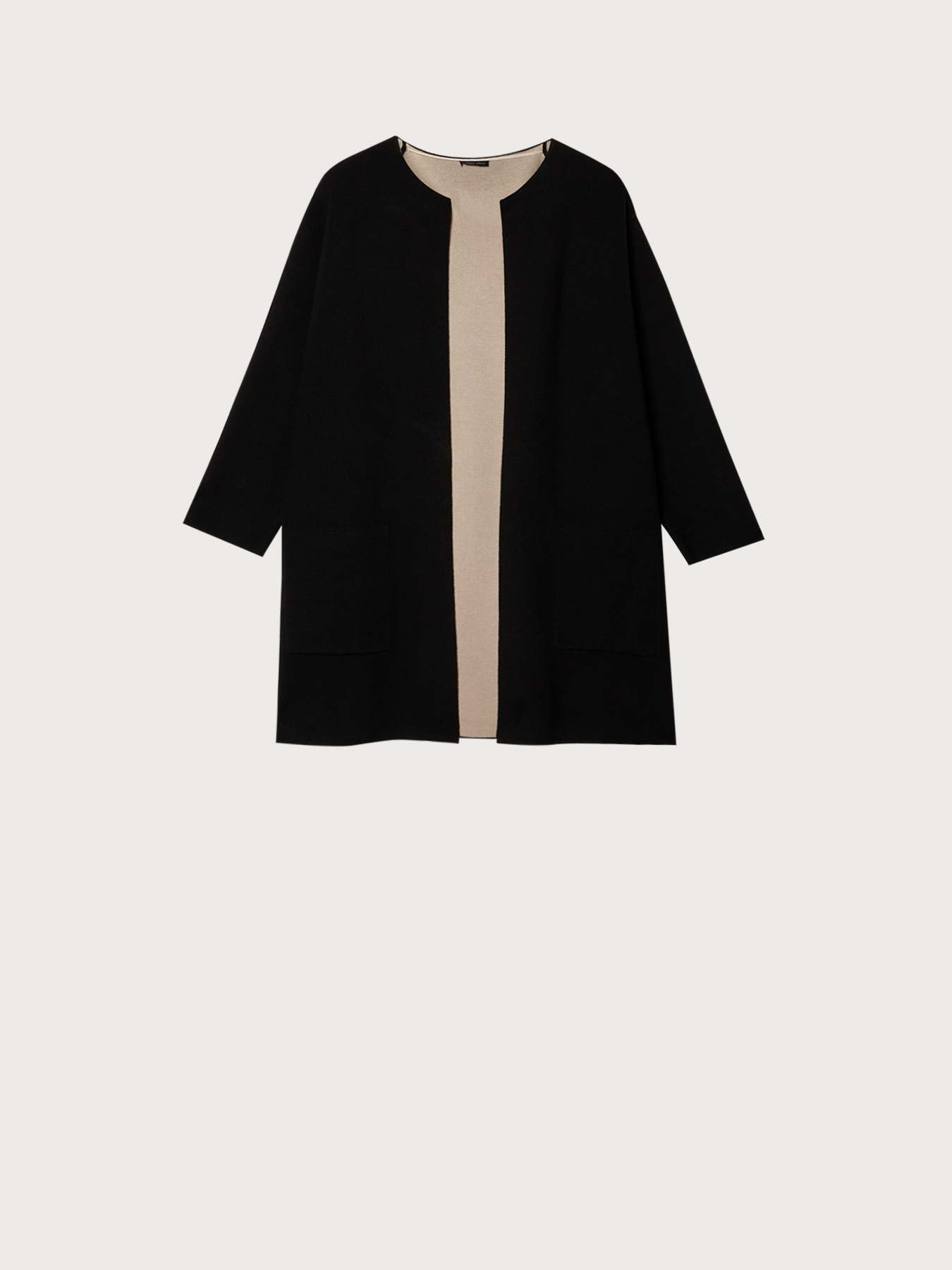 Long two-tone cardigan image number 3