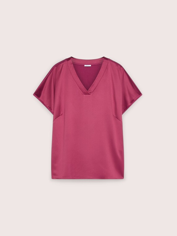 T-shirt bimati&egrave;re en satin viscose