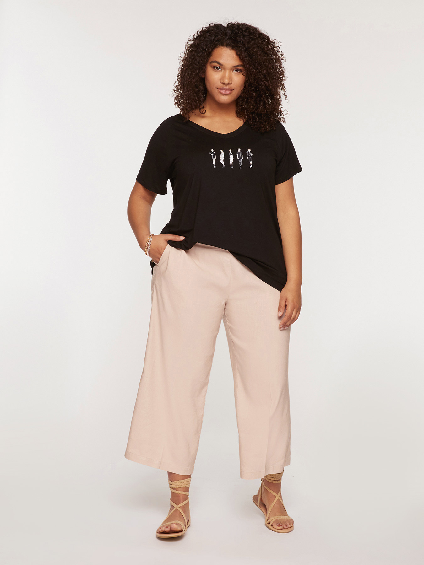 Wide-leg cropped trousers image number 0