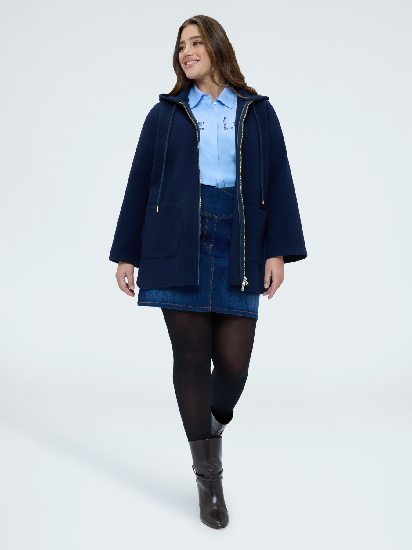 Jacke aus Tuch mit Kapuze image number 2