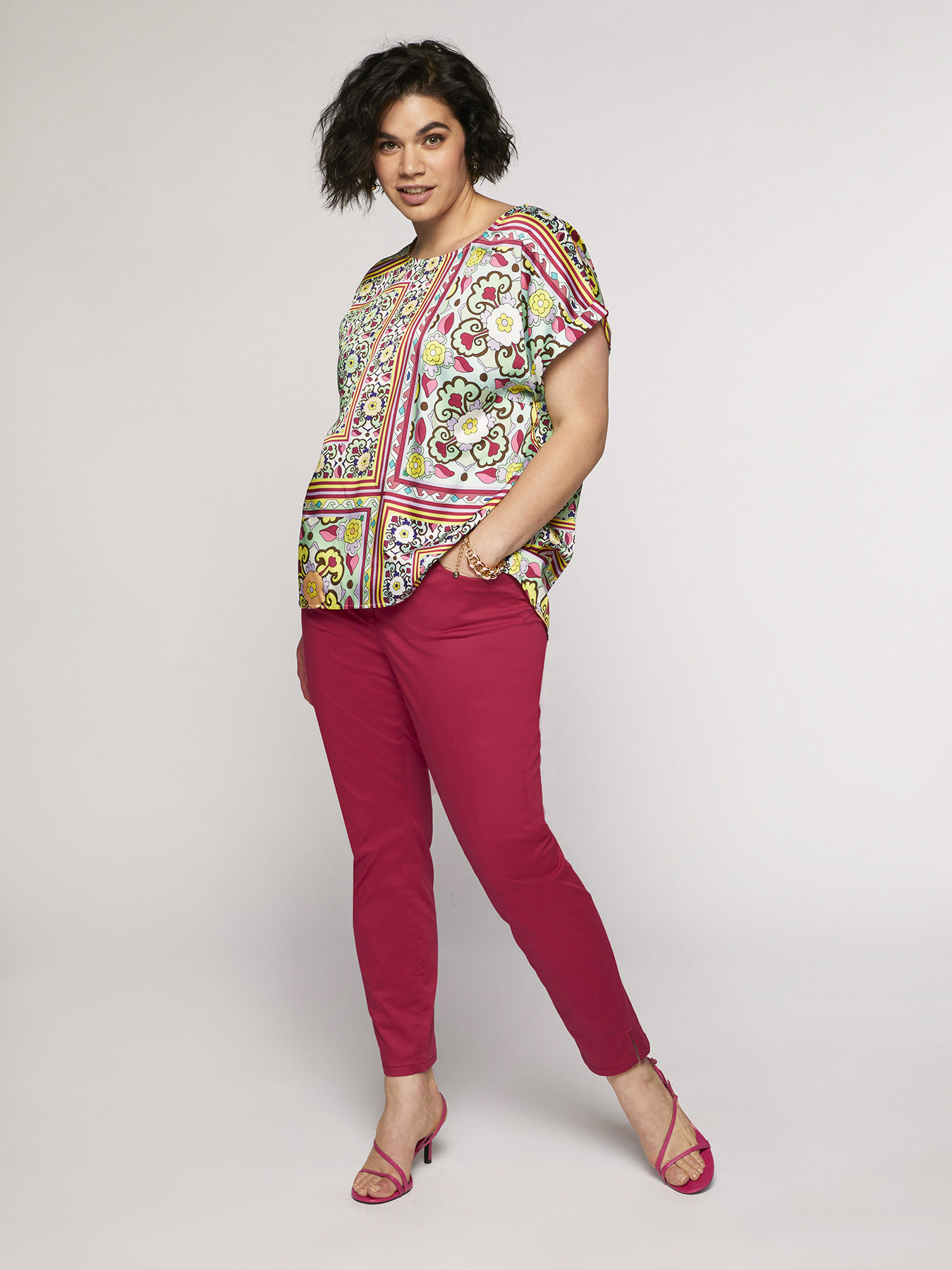 Blouse with scarf print image number 2