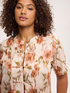 Viscose satin blouse with print image number 3