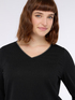T-shirt in jersey lurex con scollo a V image number 2
