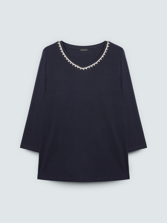 Cotton jersey t-shirt with crystal