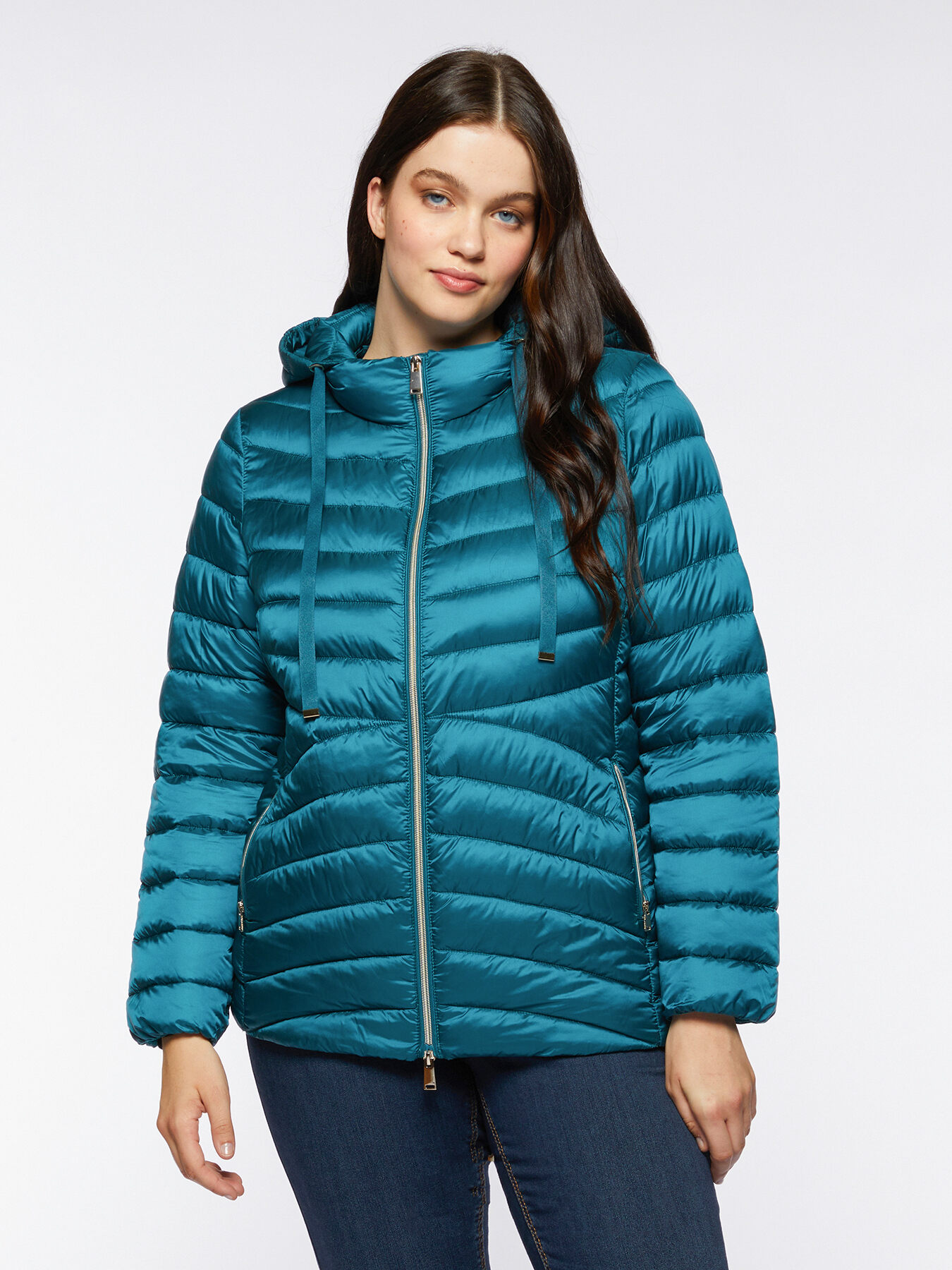 Piumino con cappuccio in Sorona&reg; Aura image number 2