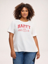 T-shirt Happy! in cotone image number 0
