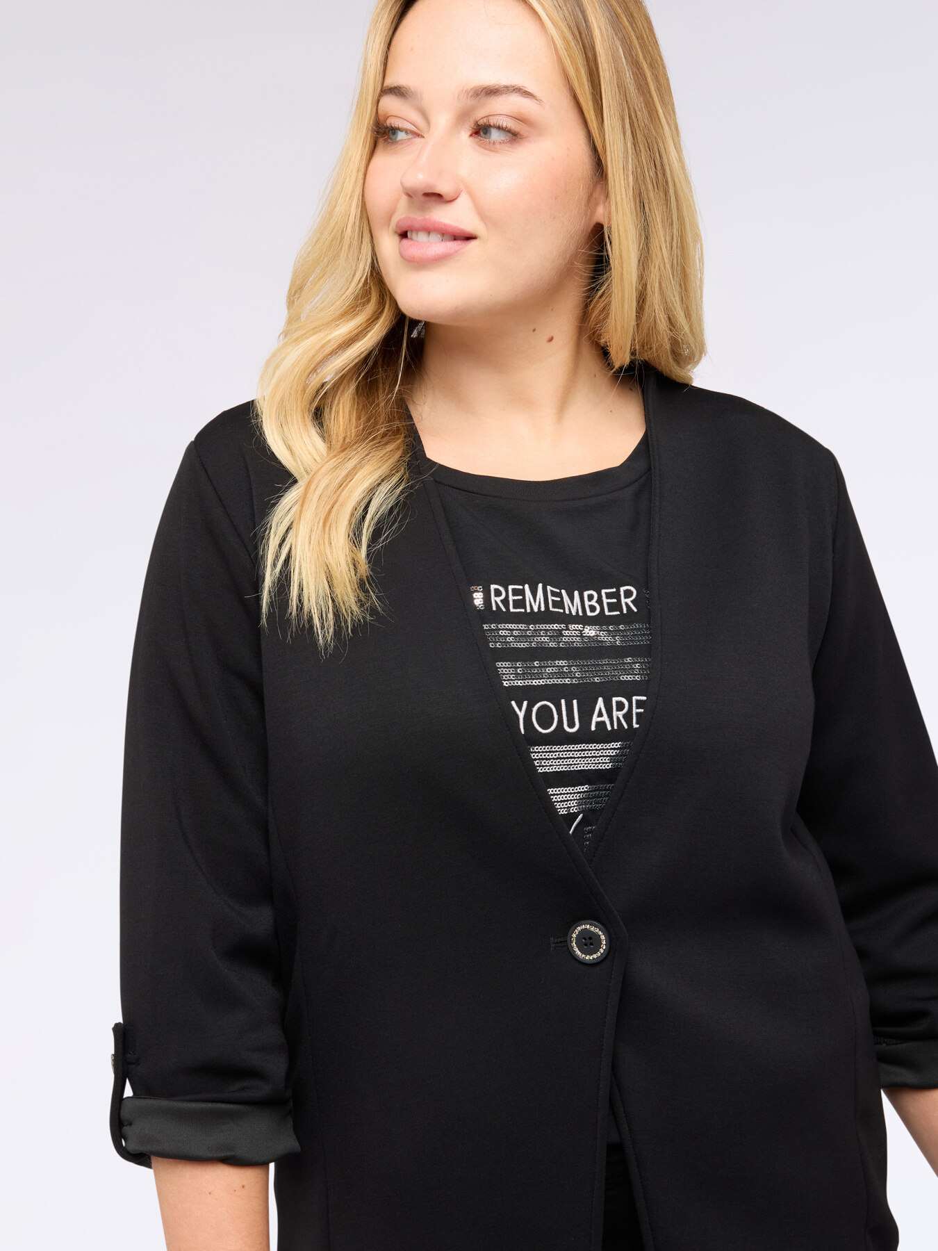 V-neck sweatshirt jacket image number 3