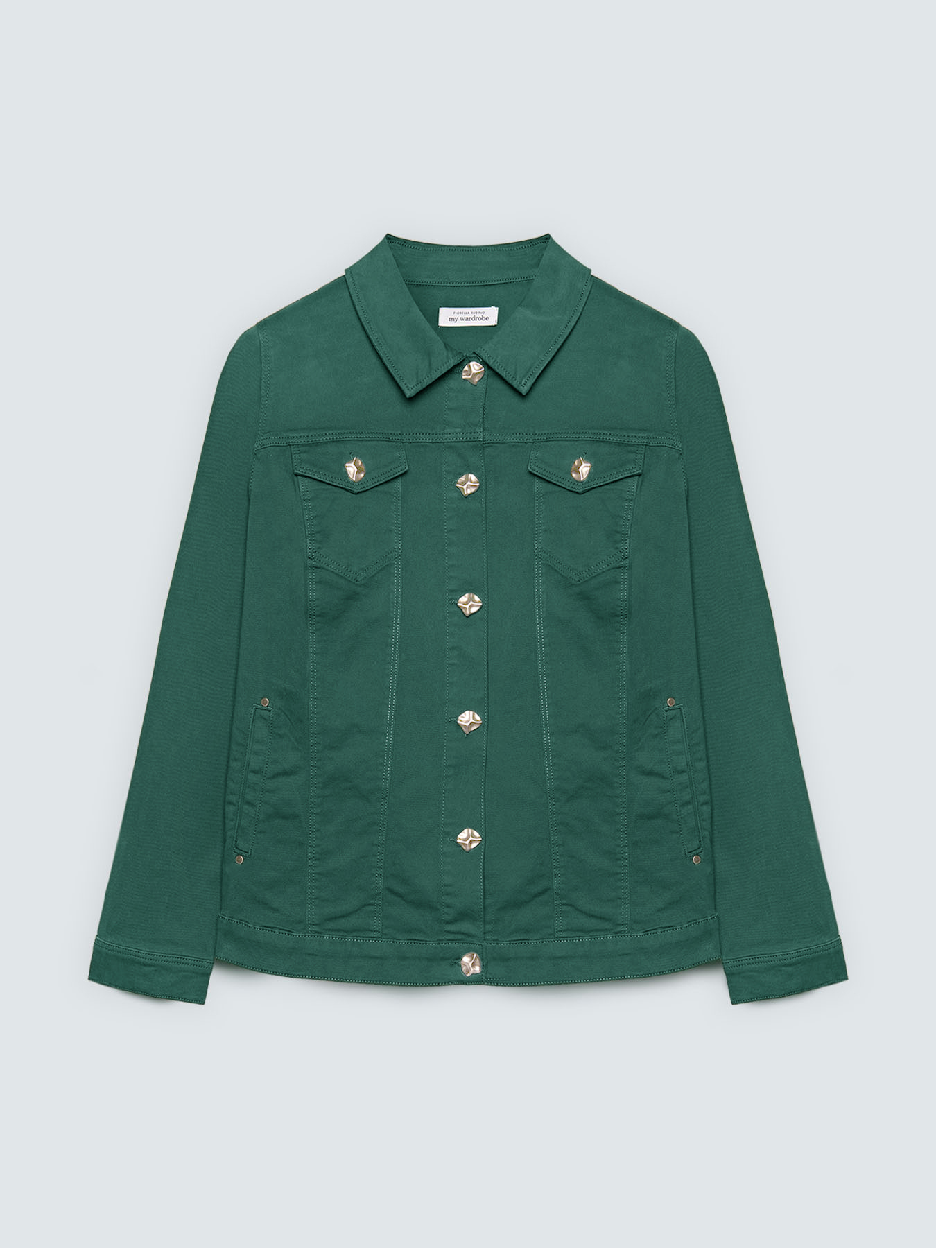 Denim jacket with decorative buttons image number 4