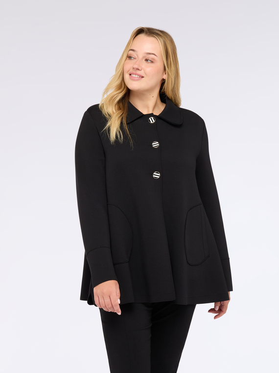 Scuba jacket with decorative buttons