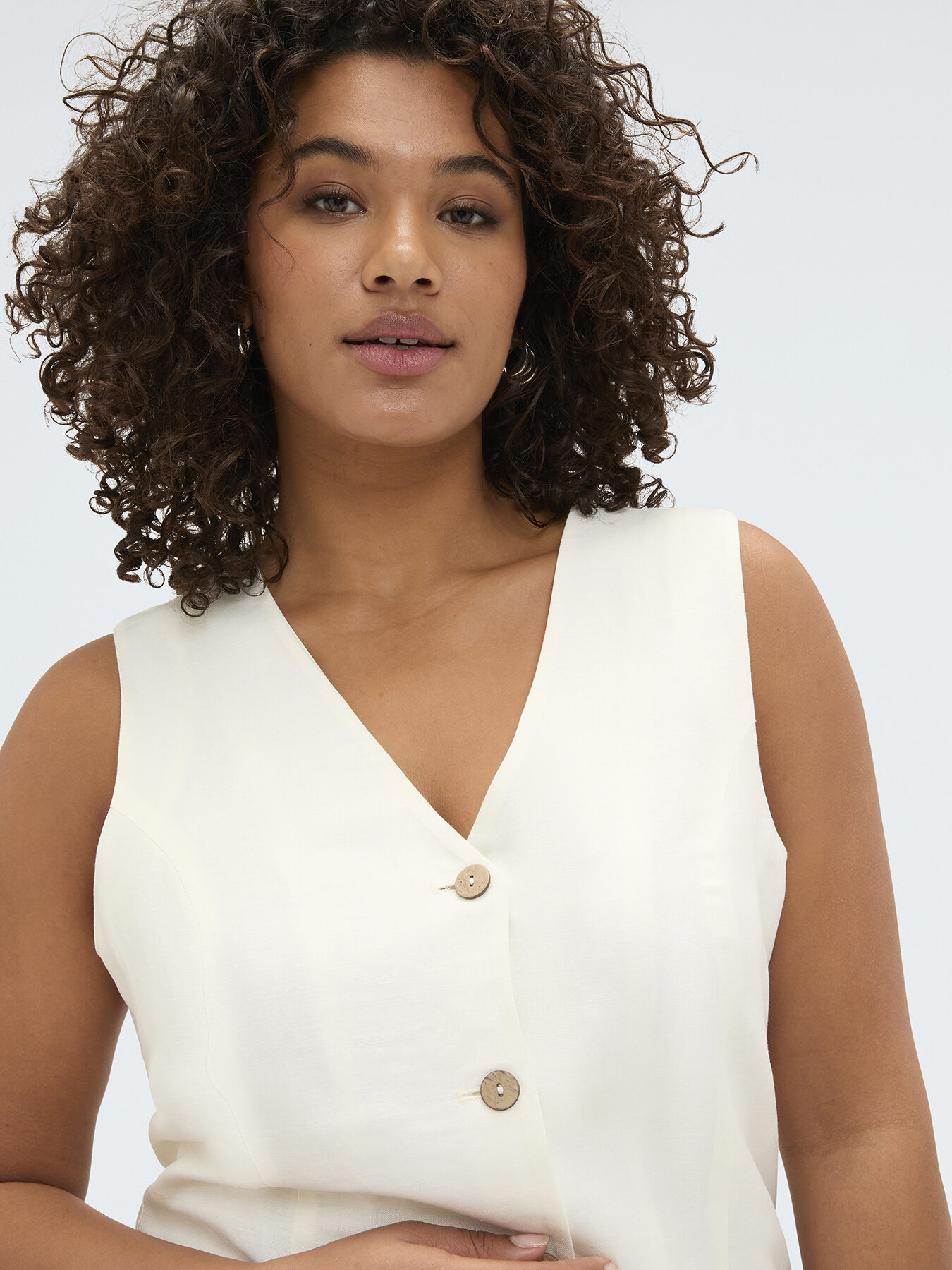 Robe chemise en m&eacute;lange lin et viscose image number 5