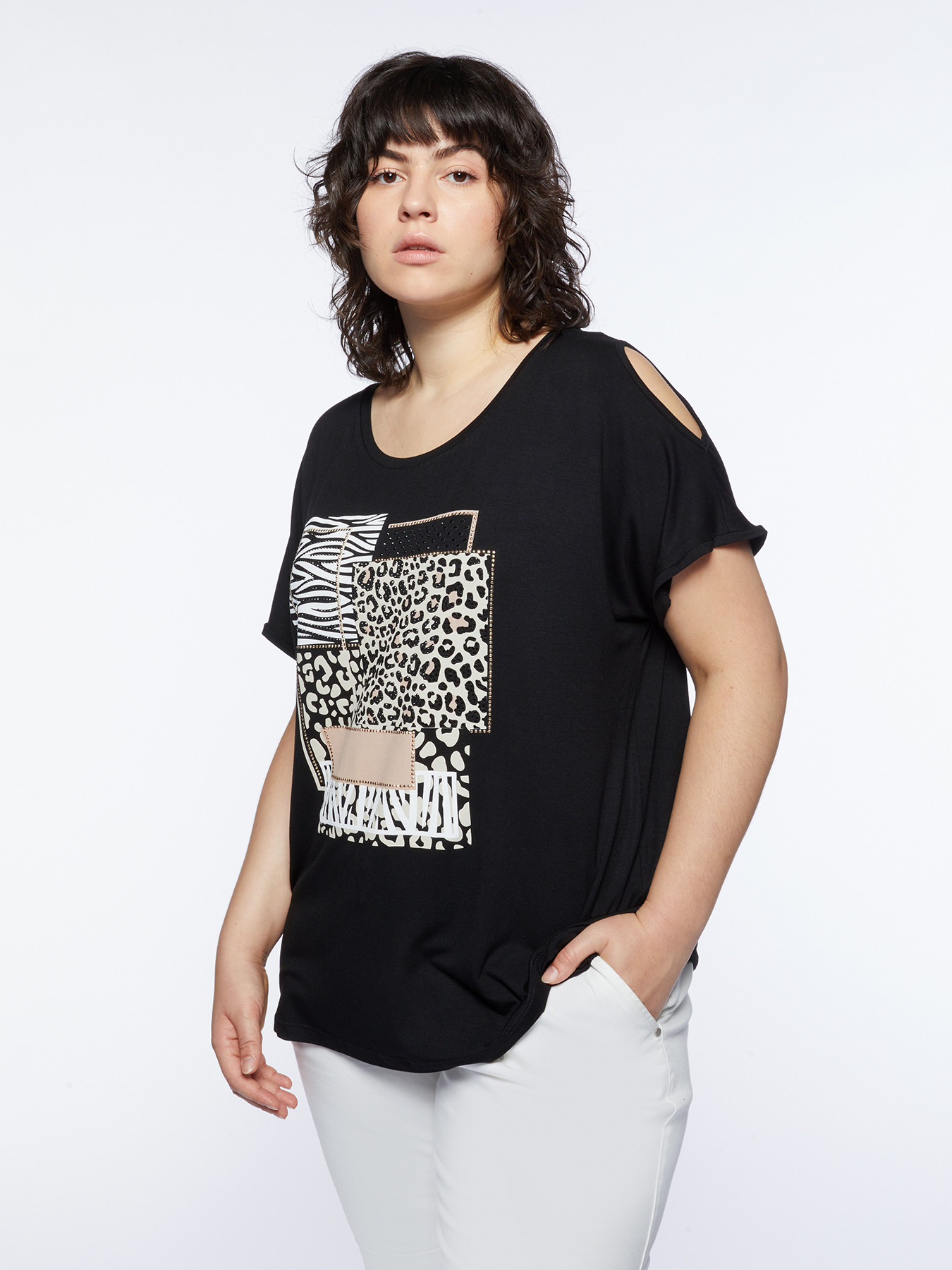 T-Shirt mit Tierdruck image number 0