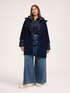 Bi-material down jacket with hood image number 2