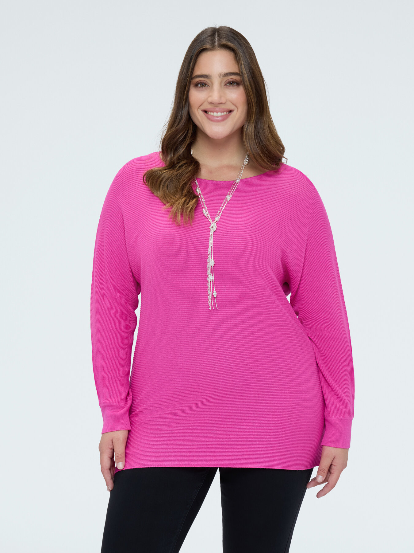 Rippenstrick-Pullover mit Kimono-&Auml;rmeln image number 2