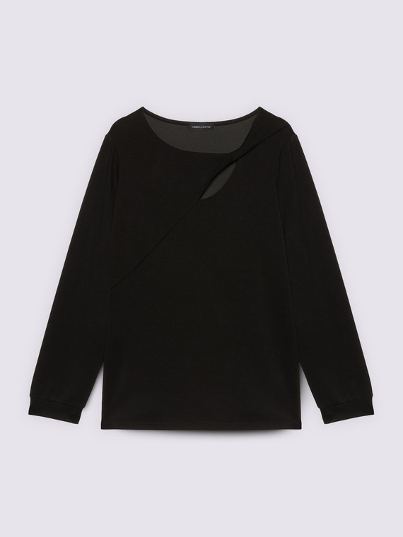 T-shirt in scuba con dettaglio cut-out