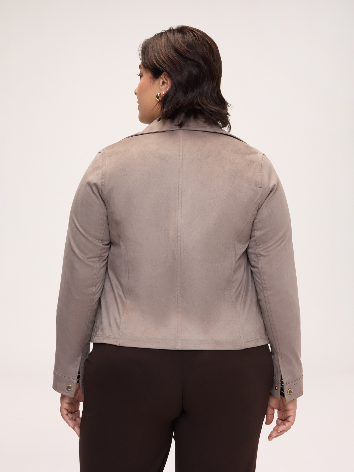 Biker jacket in soft touch fabric image number 1