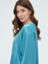 Satin blouse with boat neckline image number 3