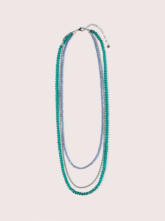 Multi-strand necklace with faceted crystals
