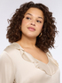 Satin blouse with ruffle on the neckline image number 3