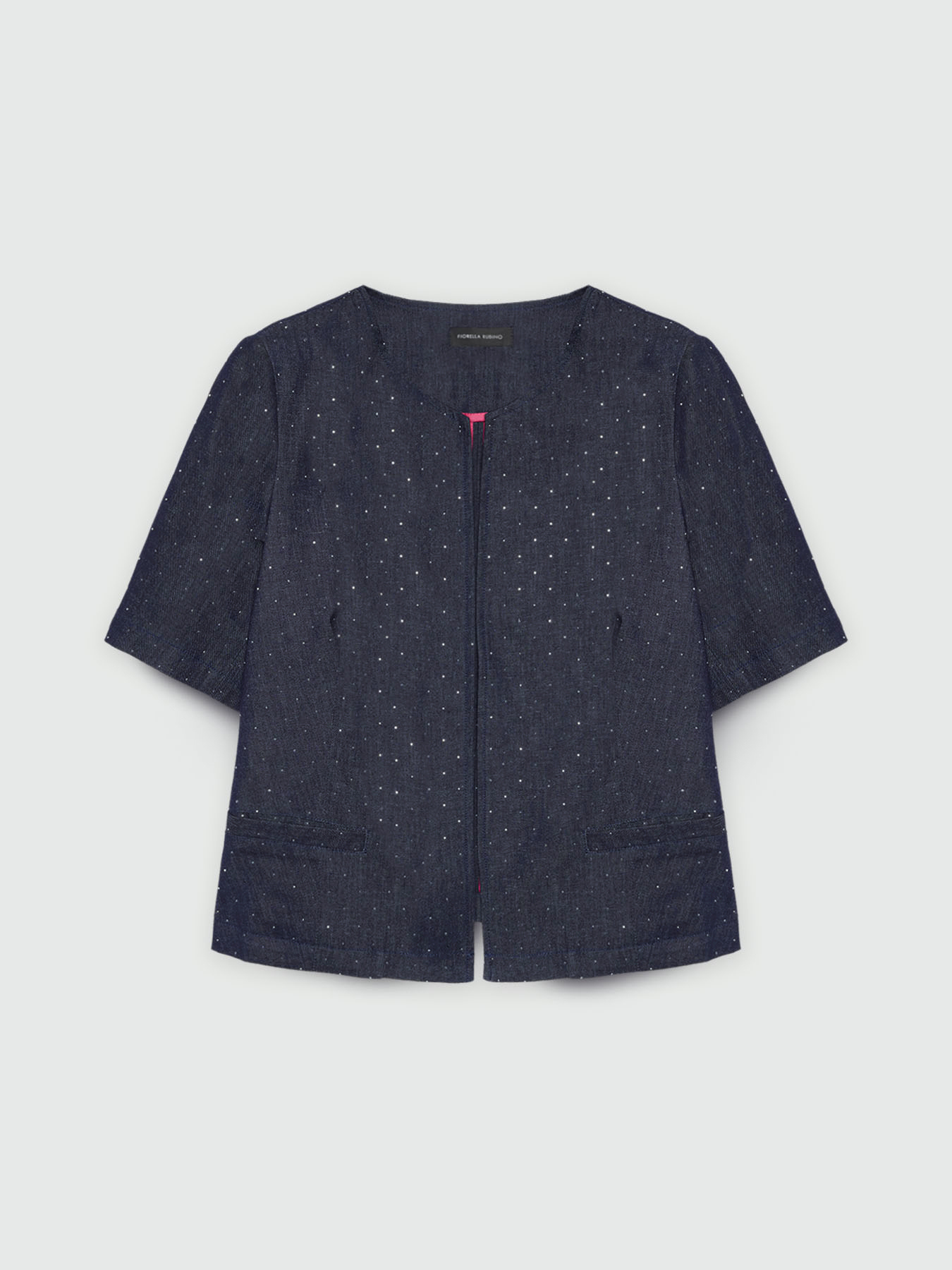 Chaqueta en denim con puntos de luz image number 4