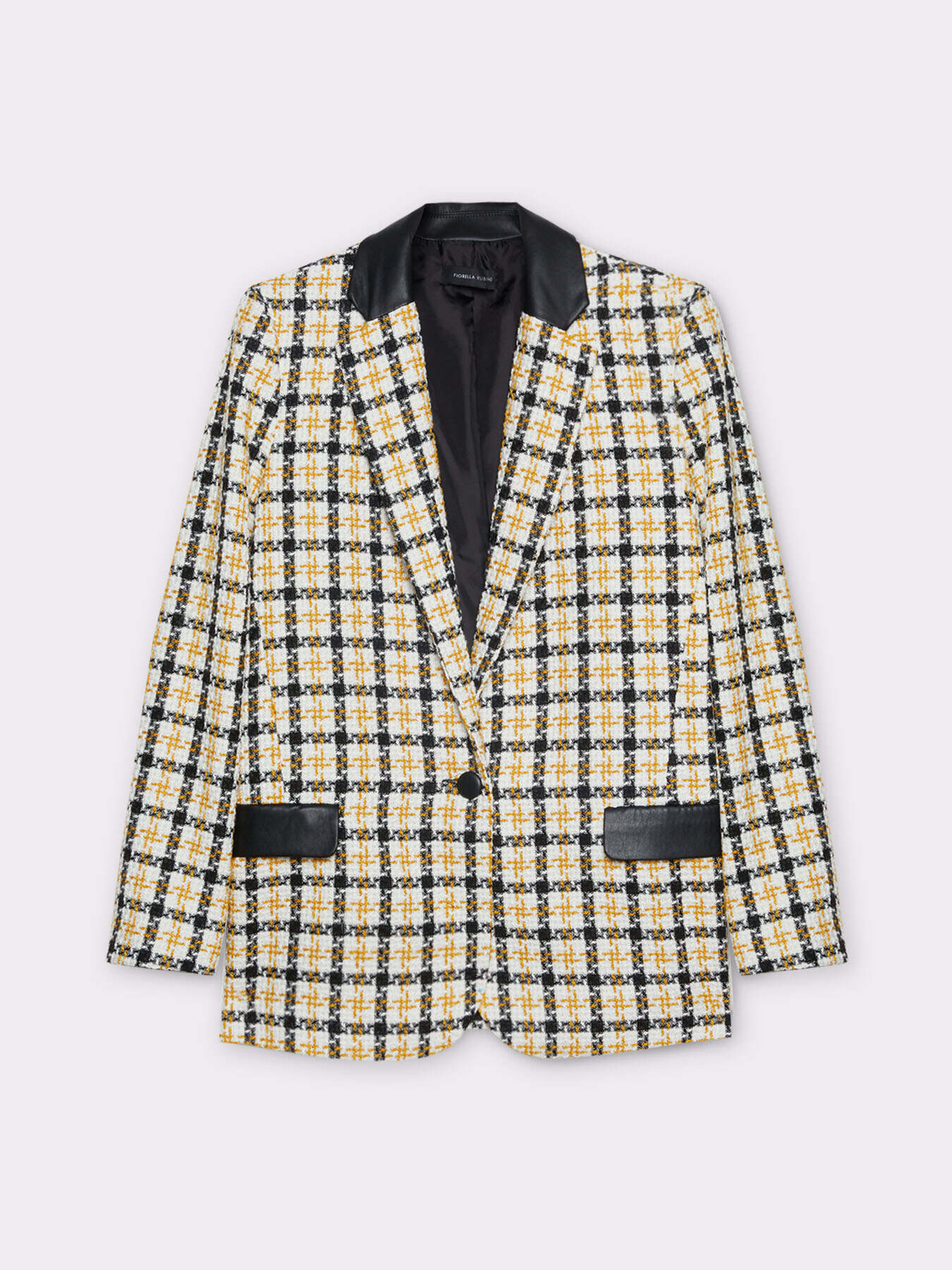 Blazer fantasia con parti in similpelle image number 3