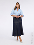 Long denim skirt image number 0