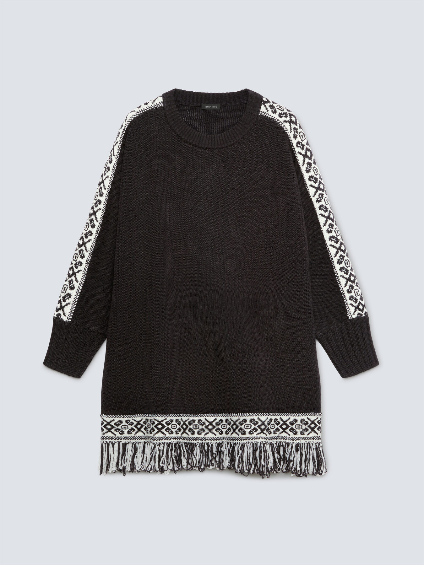 Jersey con flecos y bordes de jacquard image number 4