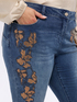 Skinny jeans with floral embroidery image number 0