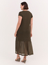 Long knit dress with flounce image number 1