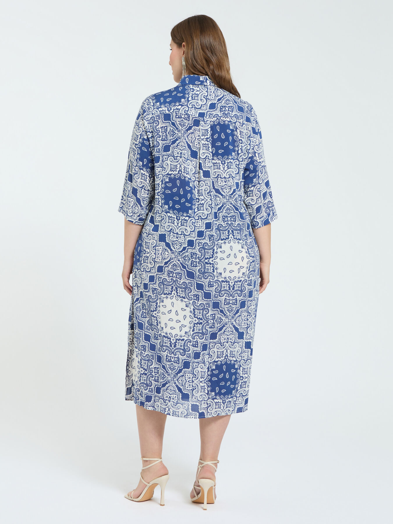 Bandana print shirt dress image number 1