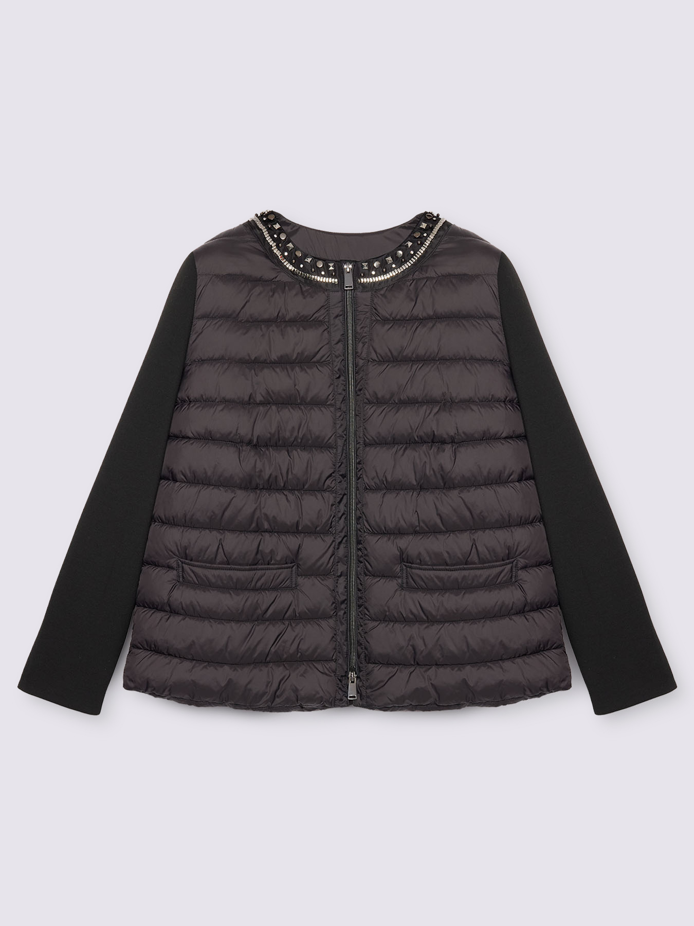 Two-material down jacket with jewel detail and Sorona® Aura padding image number 4