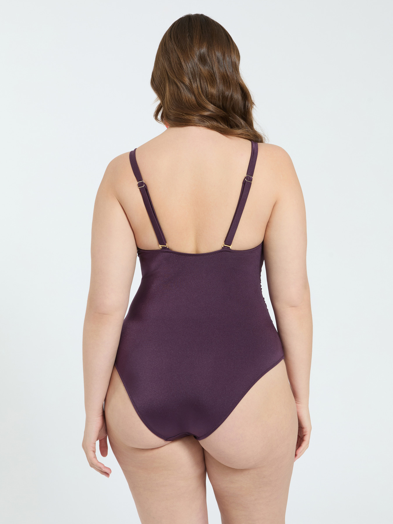 One-piece swimsuit with studs and cut out detail image number 1