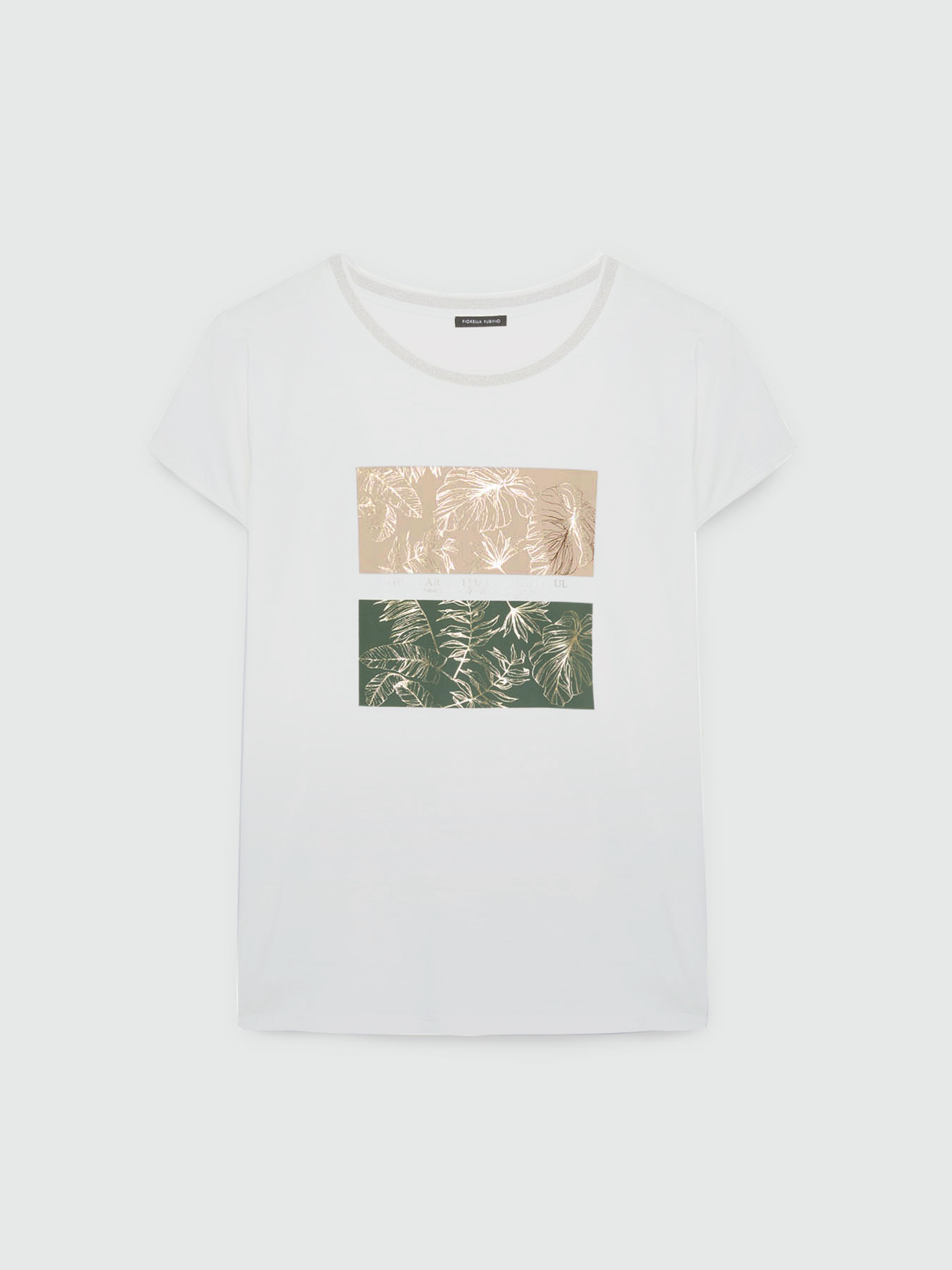 T-shirt with foliage print image number 4