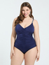 One-piece swimsuit with draping and luminous detail image number 0