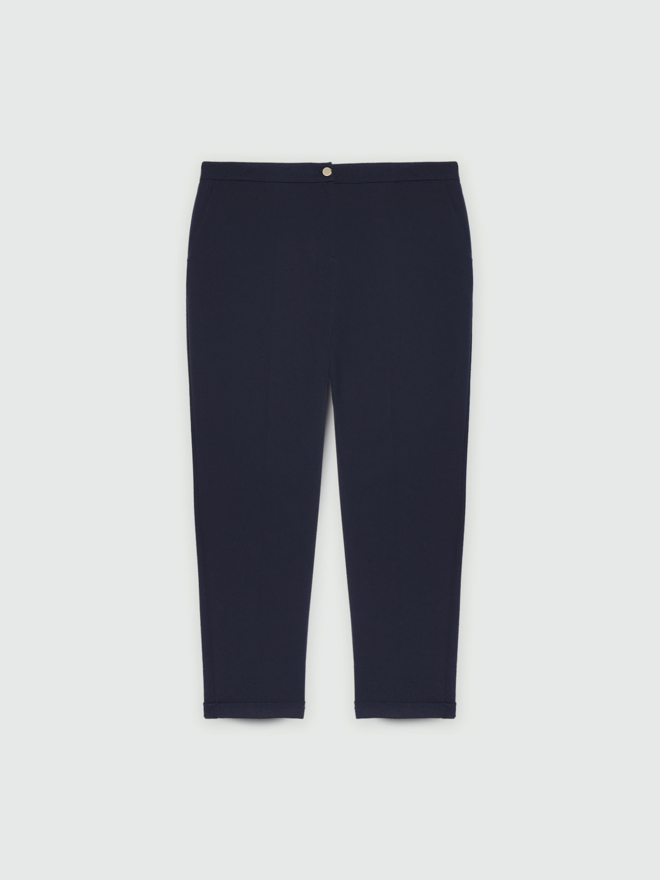 Crepe scuba fabric carrot fit trousers image number 5