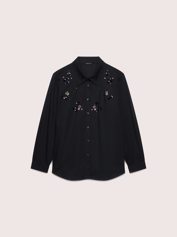 Chemise en coton avec applications bijoux