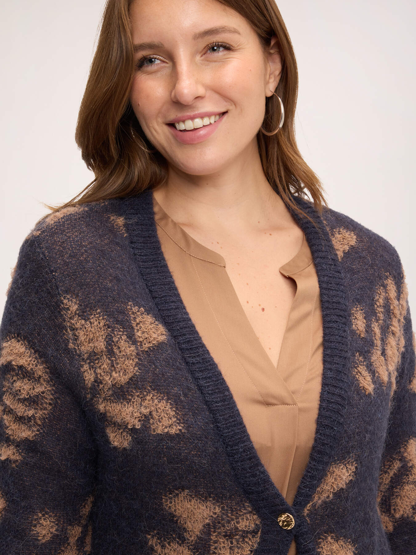 Printed cardigan in mohair blend image number 3
