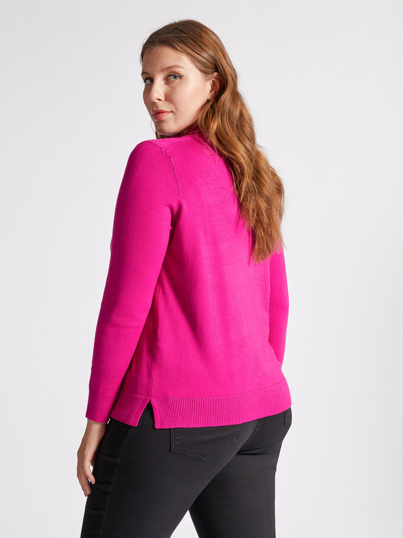 Pull col roul&eacute; en viscose confort image number 1