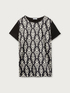 T-Shirt mit Vorderseite aus bedrucktem Satin image number 3