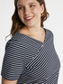 T-shirt a righe con strass image number 3