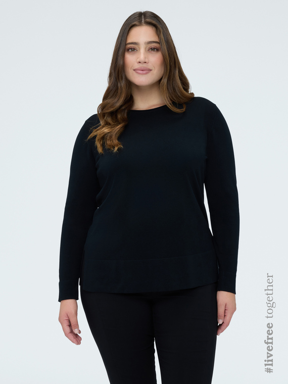 Crew neck sweater in viscose blend