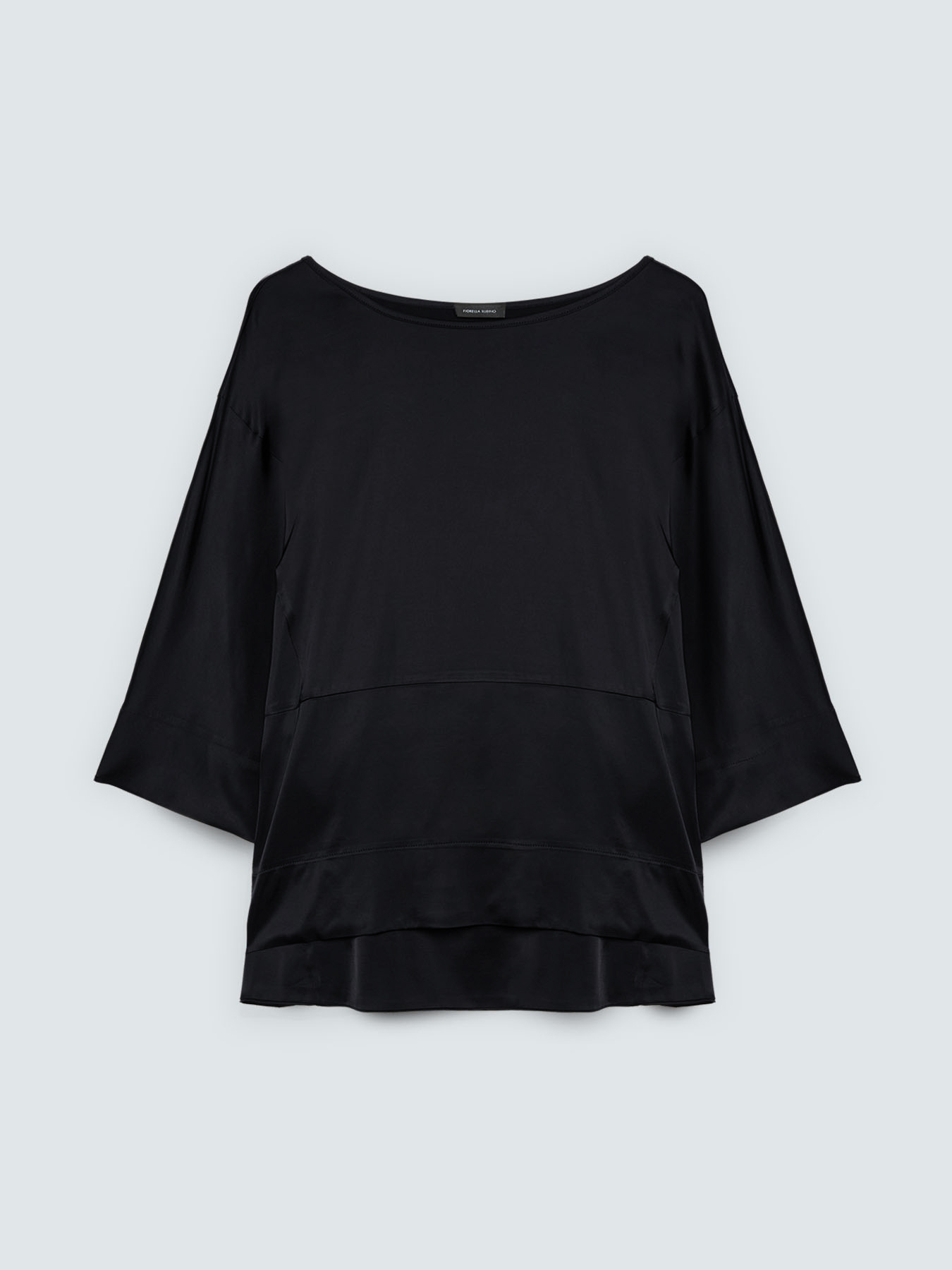 Satin blouse with boat neckline image number 4
