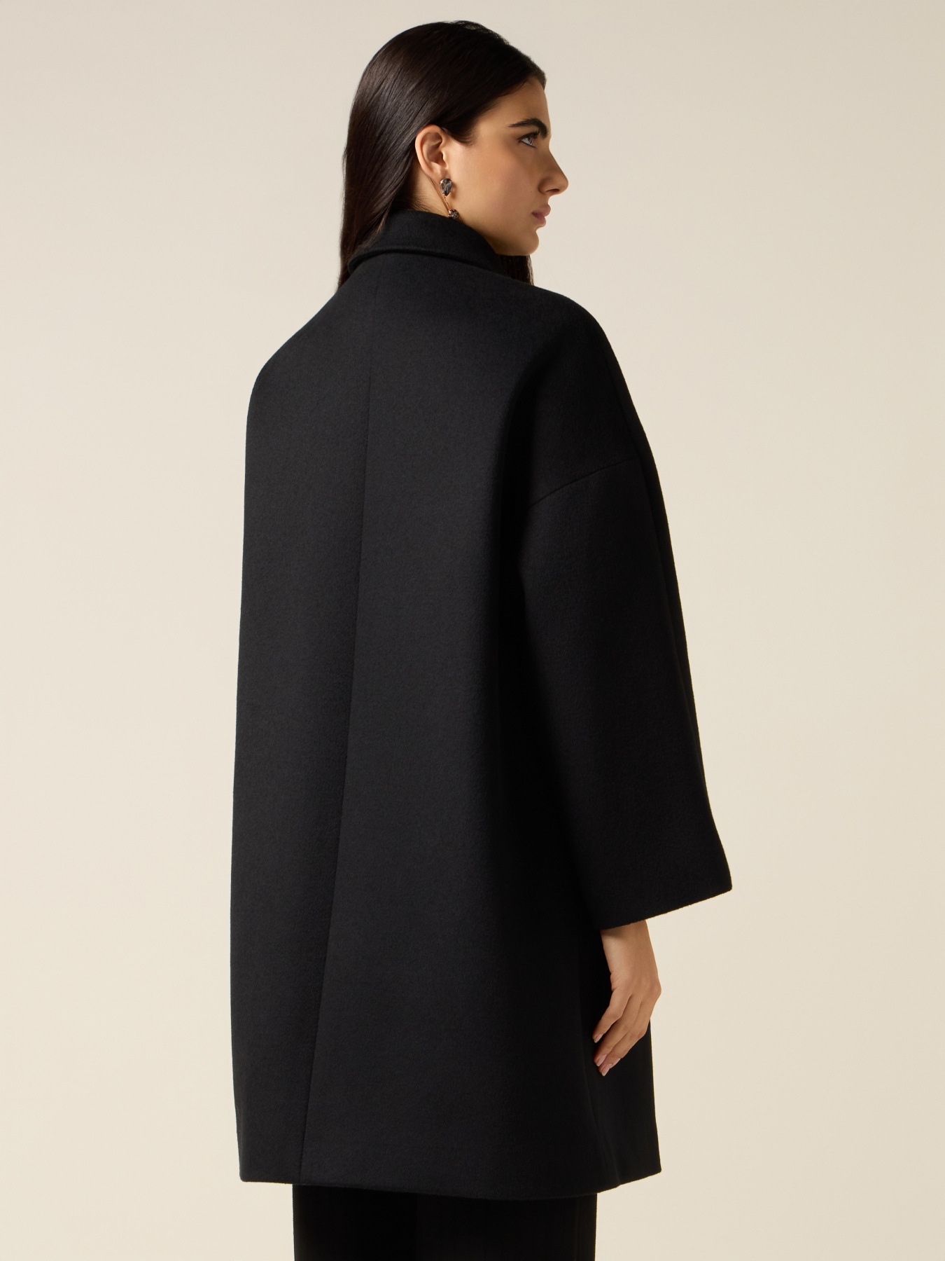 Abrigo de mezcla de lana con cuello joya image number 1