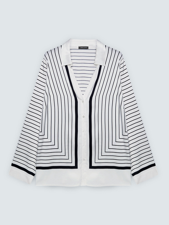 Chemise &agrave; rayures avec col en V