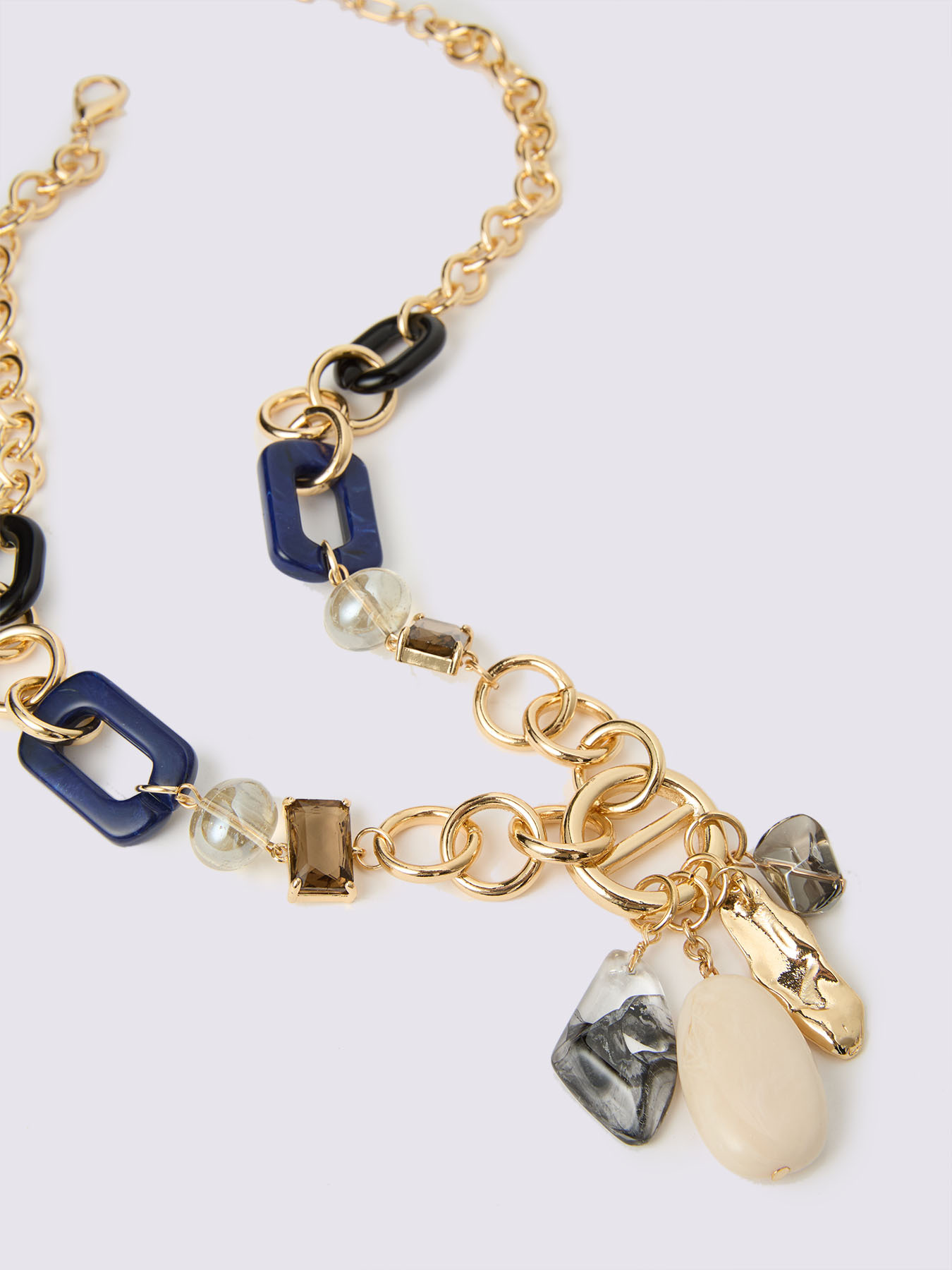 Collana a catena con ciondoli blu image number 2