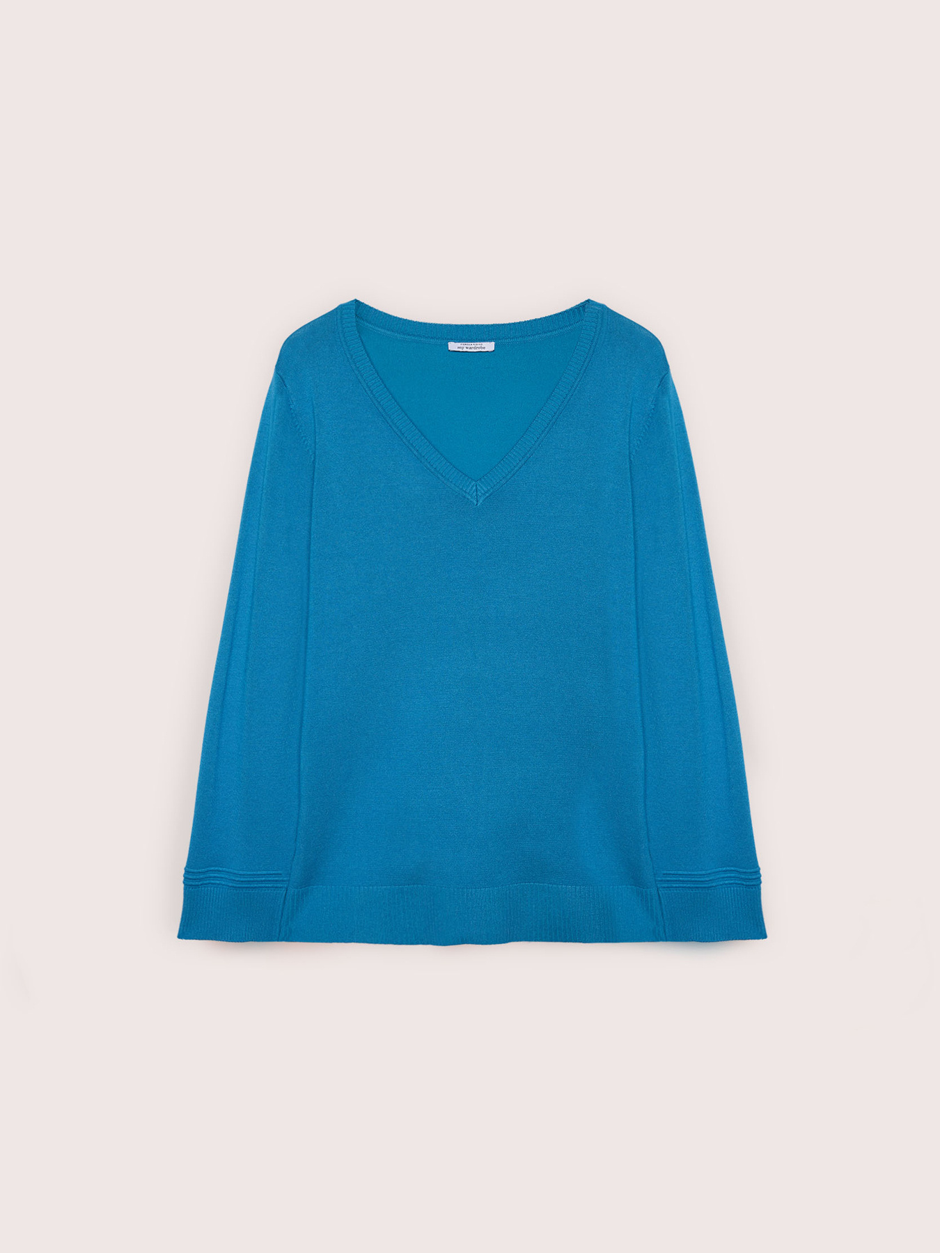 V-Ausschnitt-Pullover aus Viskose-Mix image number 4
