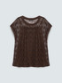 Openwork ajour&eacute; knit top with sequins image number 4