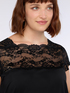 Jersey T-shirt with lace insert image number 2