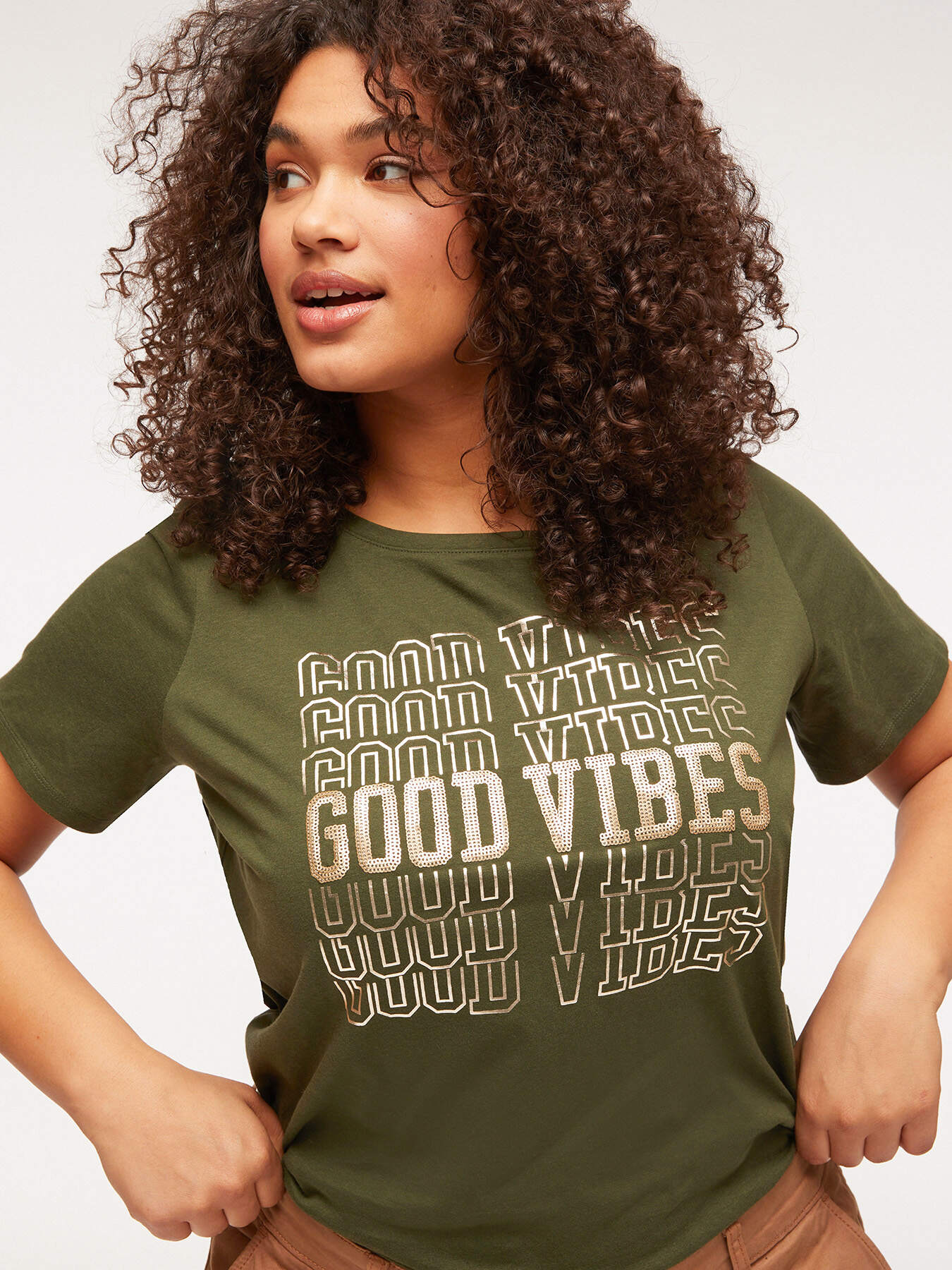 Cotton T-shirt with lettering image number 0