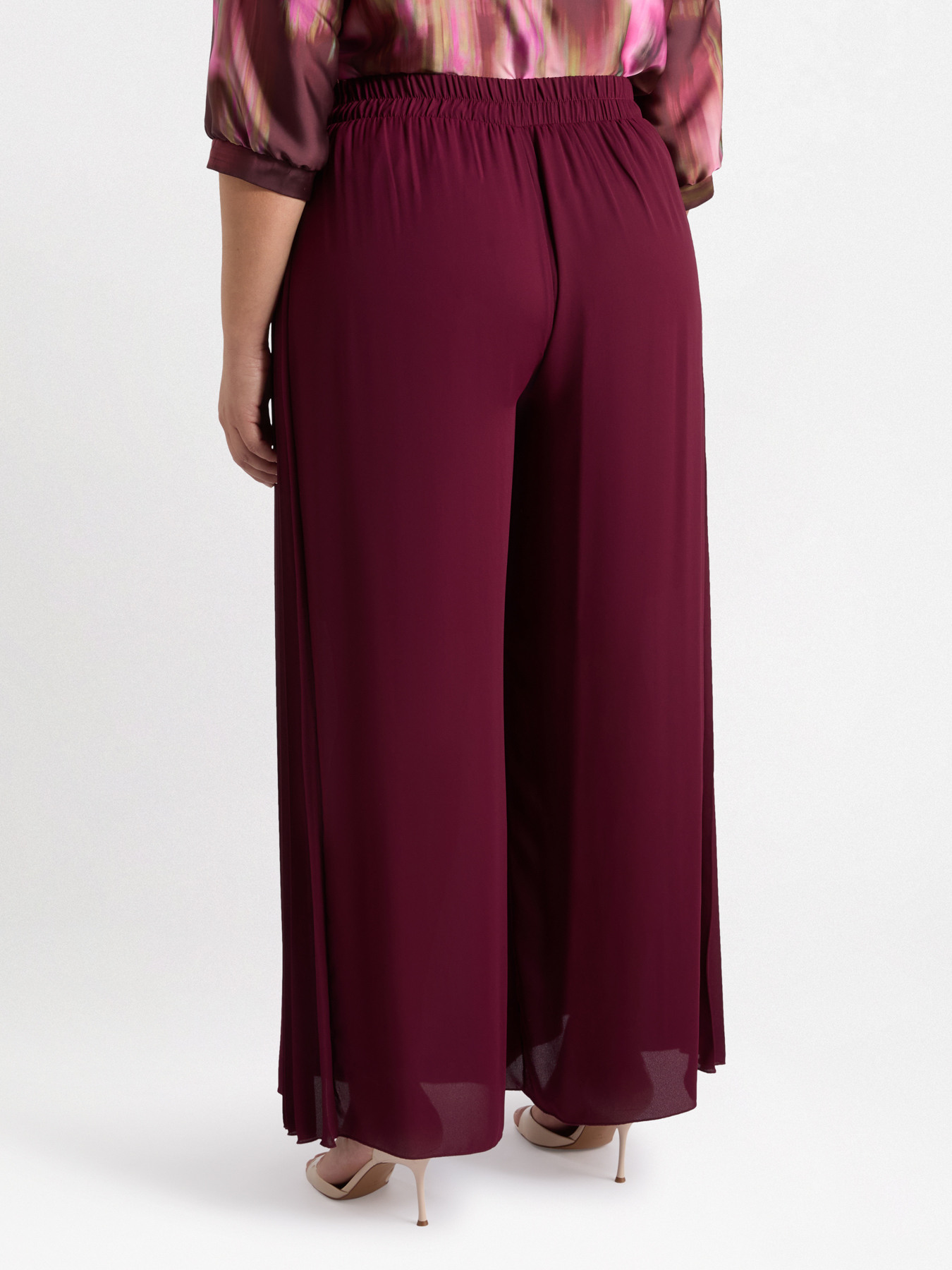 Burgundy Black Chiffon Palazzo Trousers Palazzo Trousers With Side